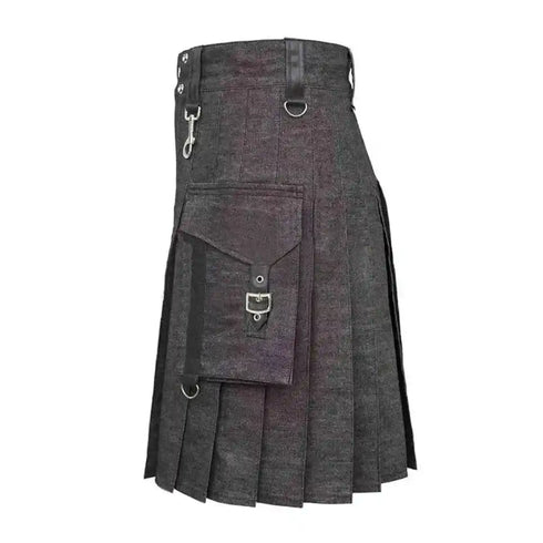 Heavy Denim Kilt Durable Fabric Tactical Pocket Comfortable & Stylish