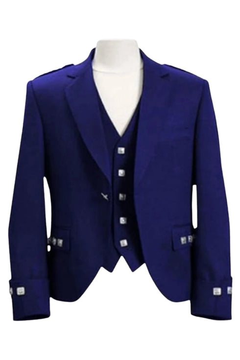 Blue Argyle Kilt Jacket and Vest