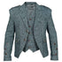 Black And Blue Wool Argyll Tweed Jacket With Vest
