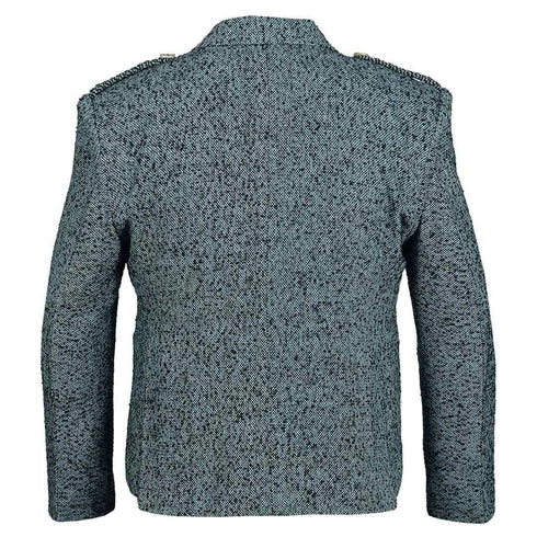 Black And Blue Wool Argyll Tweed Jacket With Vest