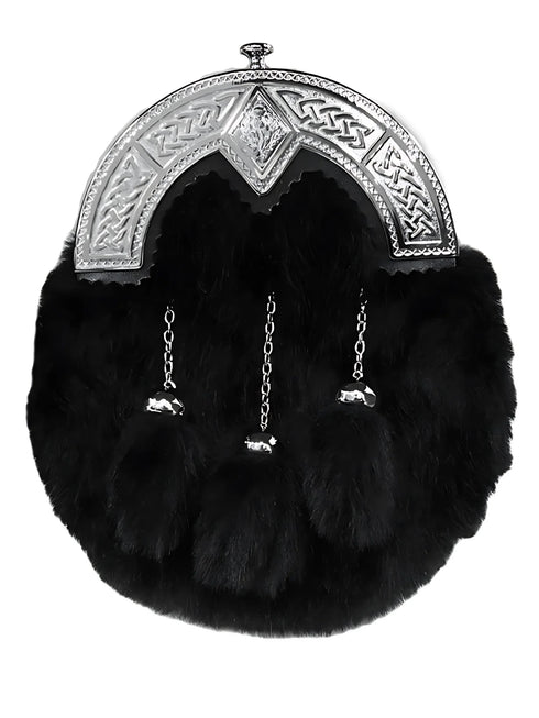 Black Fox Fur Dress Sporran