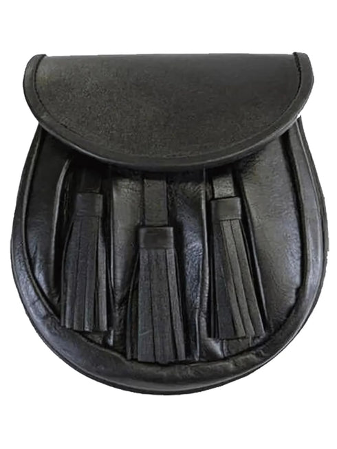 Black Leather Rob Roy Sporran
