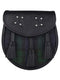 Black Watch Tartan Sporran With Leather
