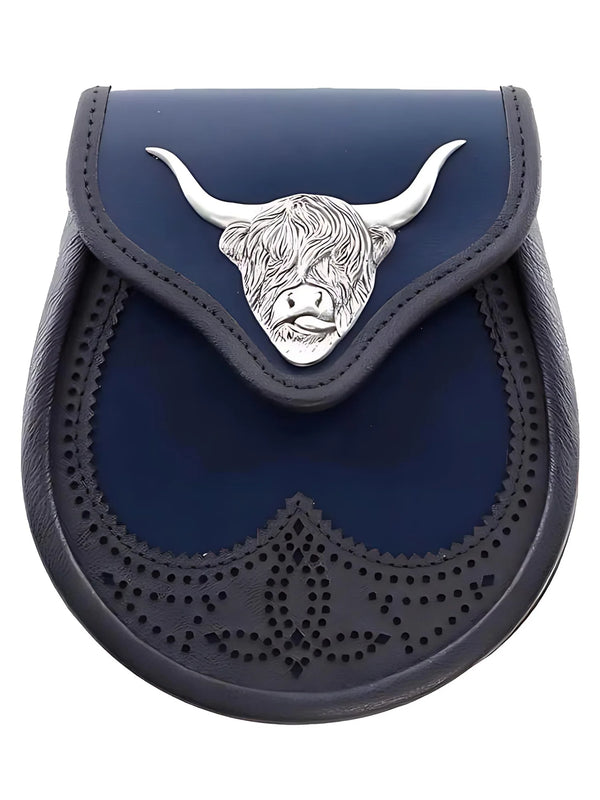 Black And Blue Matt Leather Sporran