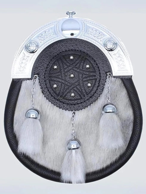 Black And White Rabbit Fur Sporran