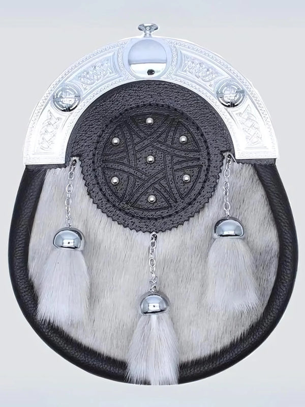 Black And White Rabbit Fur Sporran