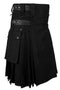 Black Cargo Utility Kilt