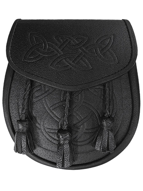 Black Celtic Knot Embossed Leather Sporran