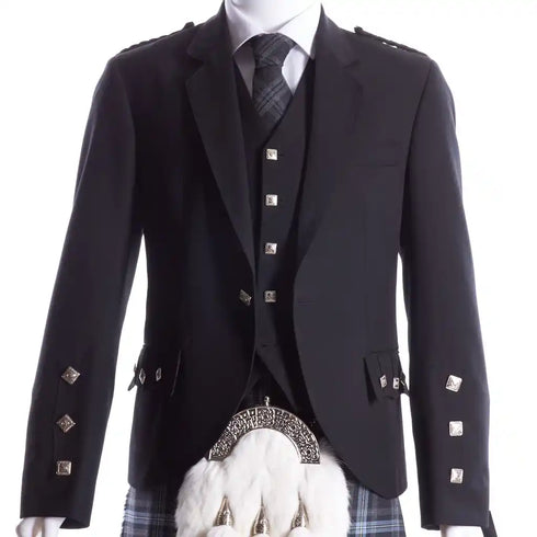 Black Formal Argyll Kilt Jacket and Vest