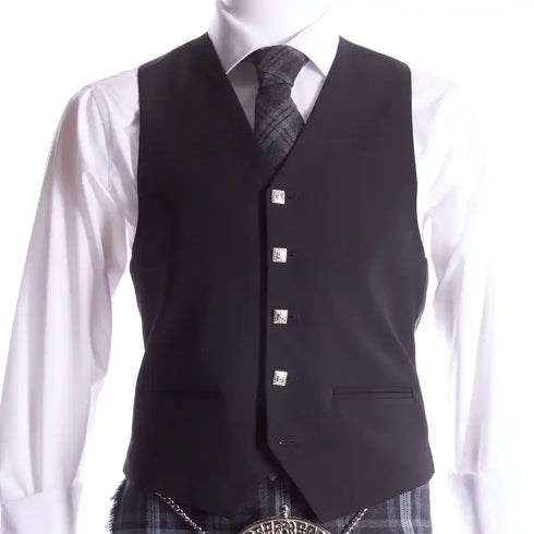 Black Formal Argyll Kilt Vest