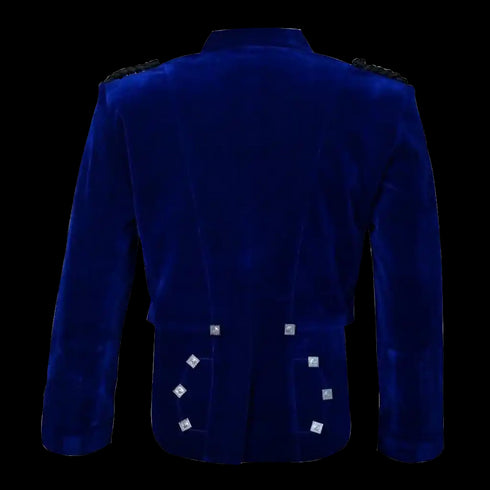 Blue Velvet Prince Charlie Jacket and Waistcoat