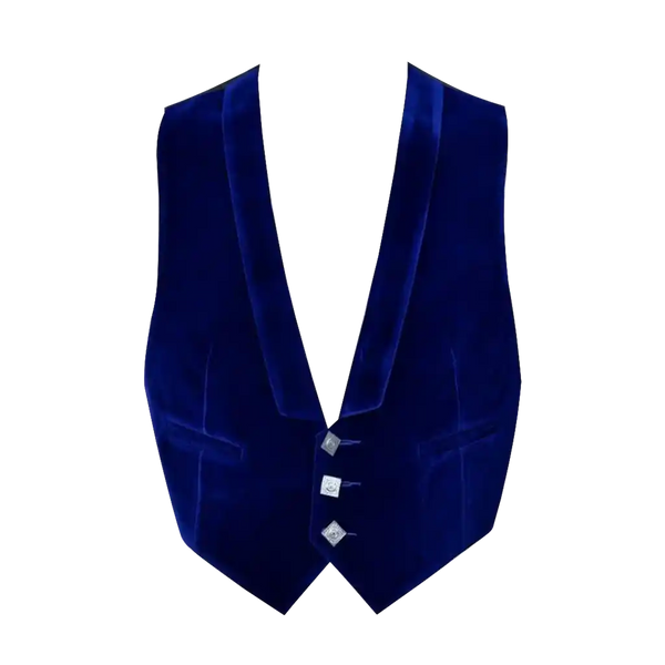 Blue 2025 velvet waistcoat