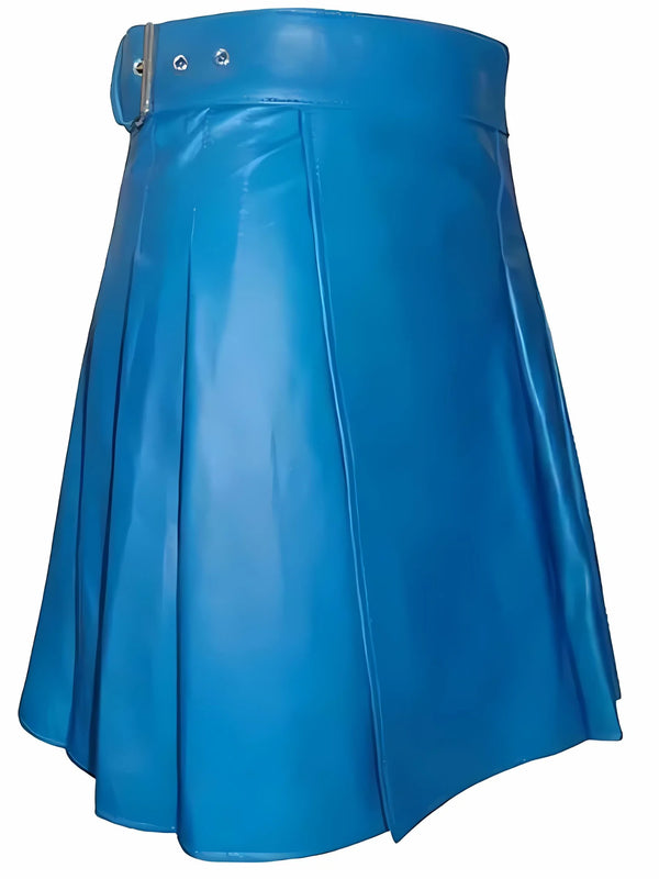 Blue Leather Kilt Men