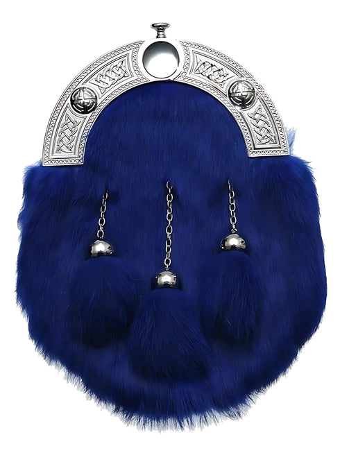 Blue Rabbit Fur Sporran
