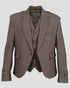Brown Scottish Tweed Argyle Kilt Jacket With 5 Button Vest