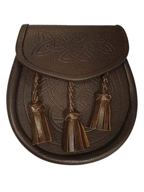 Brown Celtic Knot Embossed Leather Sporran