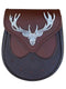 Brown Leather Sporran With Deer Badge