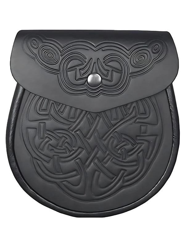 Celtic Embossed Leather Sporran Men