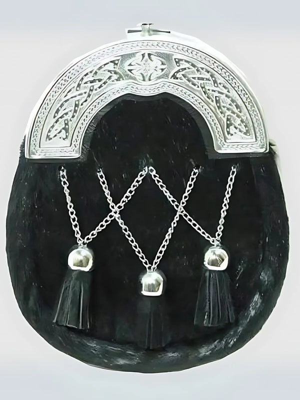 Chrome Black Chain Cantles Dress Sporran