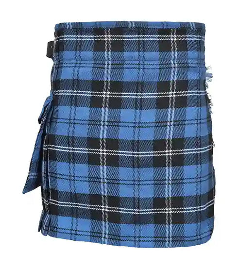 New Ladies Ramsey Blue Tartan Skirt Kilt With Pockets Custom Waist and Lengths 16'',18'',20''
