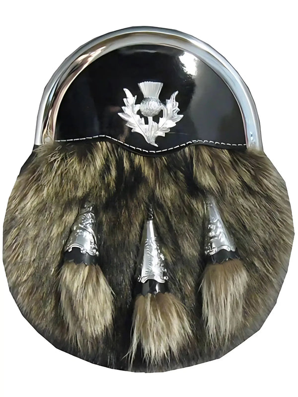 Fox Fur Sporran With Thistle