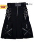 Utility Black Cotton Gothic Kilt Cargo Pockets Modern Gothic Fashion Kilt Active Men