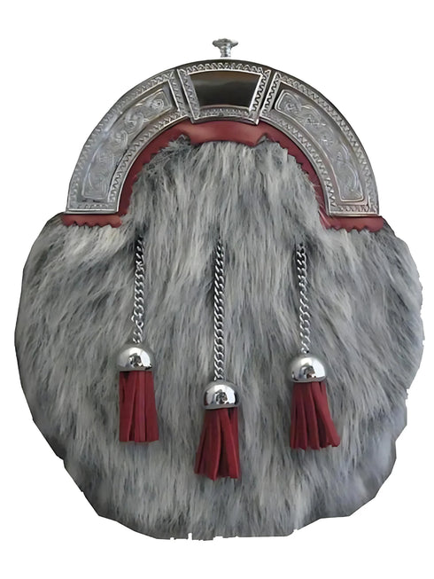 Grey Rabbit Fur Sporran