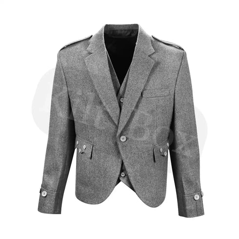 Grey Tweed Kilt Jacket and Waistcoat