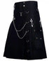 Gothic Kilt Detachable Pockets Modern Gothic Fashion Kilt Active Men