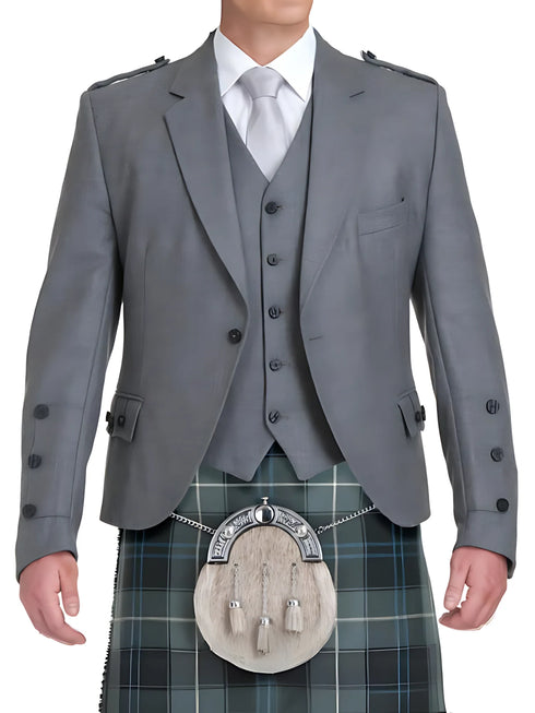 Light Grey Argyle Kilt Jacket