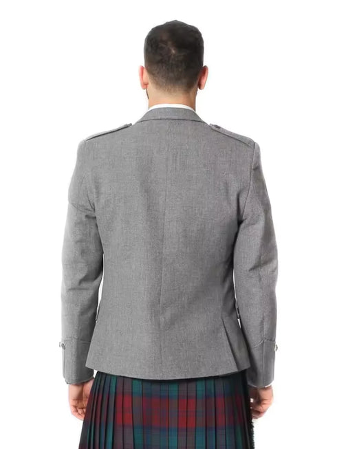 Light Grey Tweed Kilt Jacket and Waistcoat