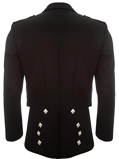 Men's Scottish Black Prince Charlie Kilt jacket and Waistcoat