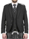 Men's Scottish Handmade Charcoal Grey Argyle Jacket with Waistcoat