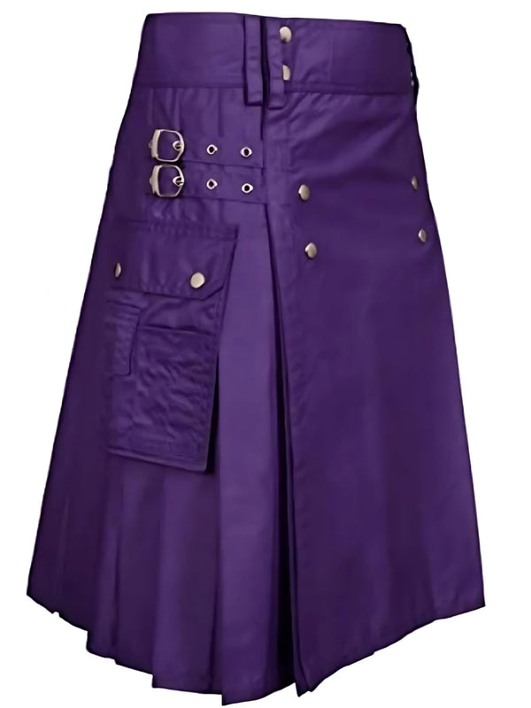 Mens Purple Utility Kilt