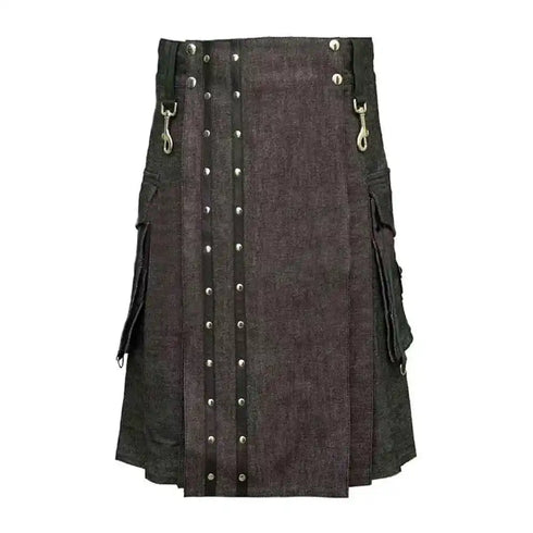 Heavy Denim Kilt Durable Fabric Tactical Pocket Comfortable & Stylish