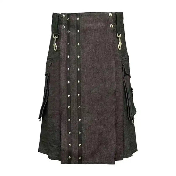 Heavy Denim Kilt Durable Fabric Tactical Pocket Comfortable & Stylish