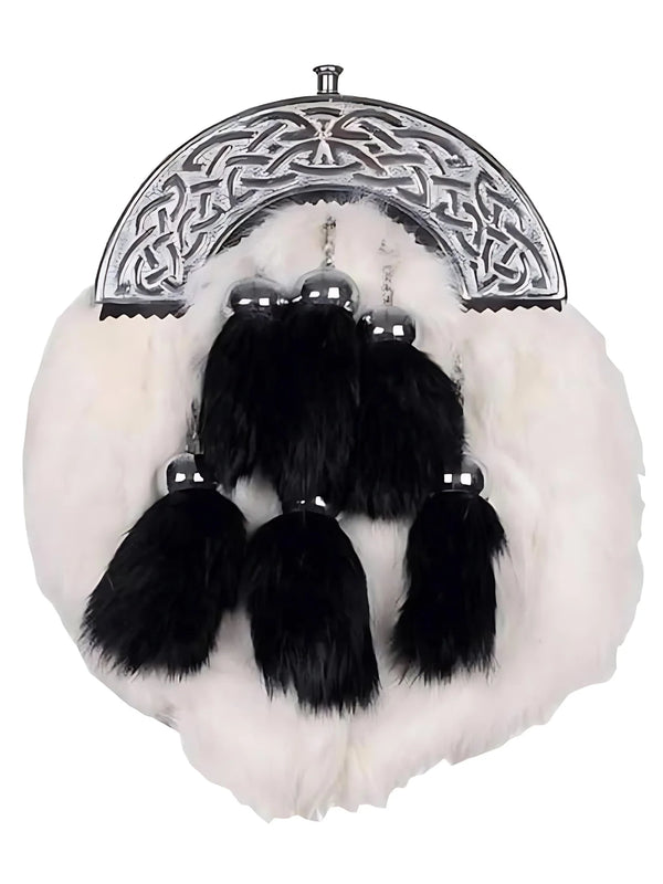 Rabbit Fur Dress Sporran With Antique Celtic Cantle