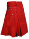 Red Cotton Utility Kilt