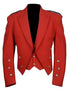 Red Prince Charlie Jacket With 3 Button Vest