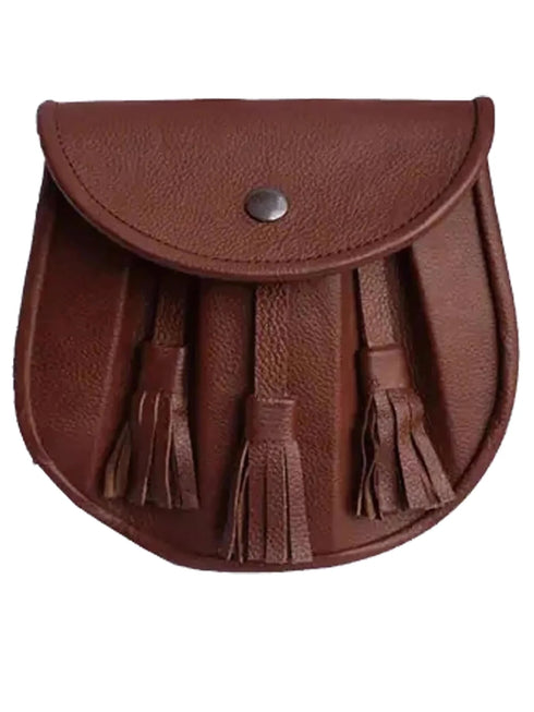 Scottish Brown Leather Kilt Sporran