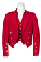 Scottish Red Prince Charlie Jacket with 5 Button Vest