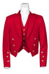 Scottish Red Prince Charlie Jacket with 5 Button Vest