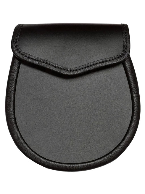 Simple Leather Day Sporran in Black