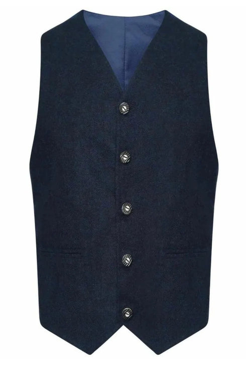 Blue Tweed Crail Kilt Jacket and Waistcoat