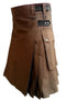 Chocolate Brown Cotton Utility Kilt