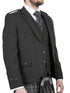 Men's Scottish Handmade Charcoal Grey Argyle Jacket with Waistcoat