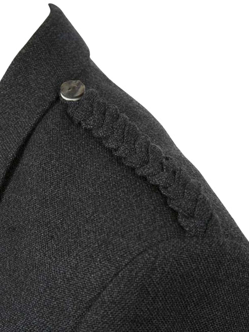 Men's Scottish Handmade Charcoal Grey Argyle Jacket with Waistcoat