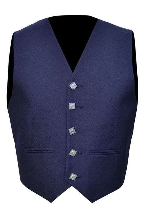 Navy Blue Argyle Kilt Jacket and Waistcoat