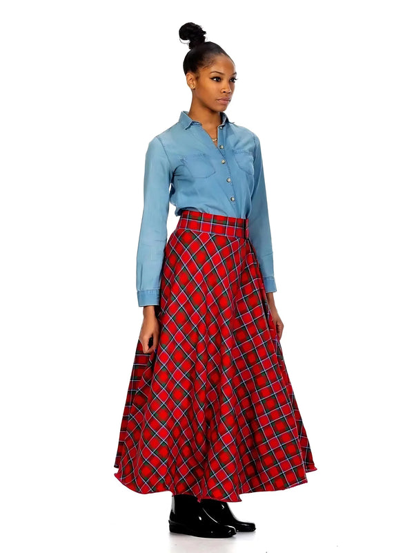 Florence Long Tartan Skirt