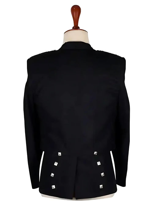 Scottish Black Argyll Kilt Jacket and Vest